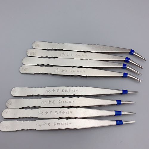 Factory direct sales Venus tweezers straight head elbow stainless steel thickened pointed tweezers straight head elbow for sewing machine