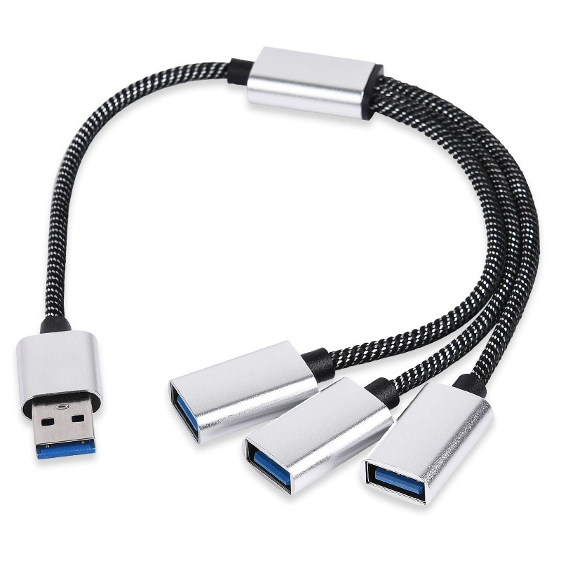 Mobile phone USB2.0 cable splitter data cable one-point three-port usb2.0HUB one-to-three USB expander