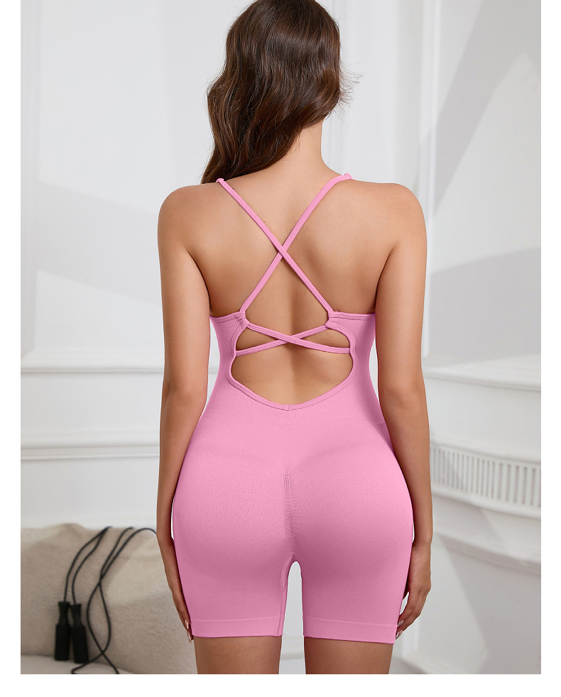 172g Weight Sports Dress Dresses Type Chemical fiber blending Fabric Type Bodysuits Tops Type Gym Occasion Butt Lift Function Fitness Style 22-Color Seamless Yoga Clothes Sexy Beauty Back One-Piece Jumpsuit Fitness Sportswear Women's Bombshell 13