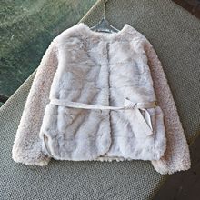 2025MC冬季新款泰迪毛袖绑结腰带显瘦保暖羽绒服外套女