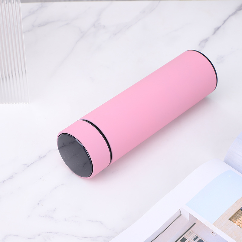 Negocio de acero inoxidable inteligente taza de aislamiento térmico Oficina taza recta hombres y mujeres publicidad regalo taza de agua personalización al por mayor