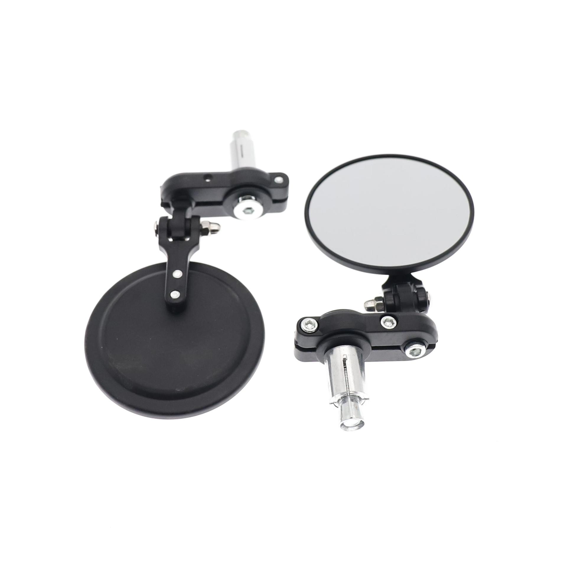 Espejo retrovisor modificado para motocicleta Espejo pequeño redondo para automóviles eléctricos Espejo de mango plegable retro general para Harley