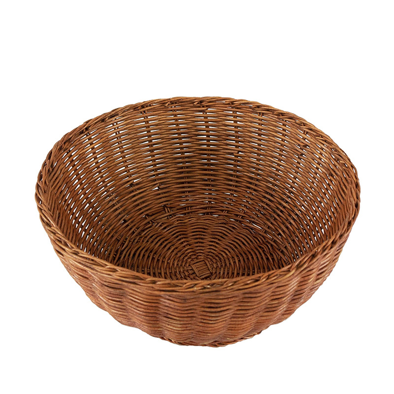 Cestas redondas artesanales de caña sala de estar cocina dormitorio cestas de almacenamiento verduras frutas bocadillos frutas secas cesta de pan