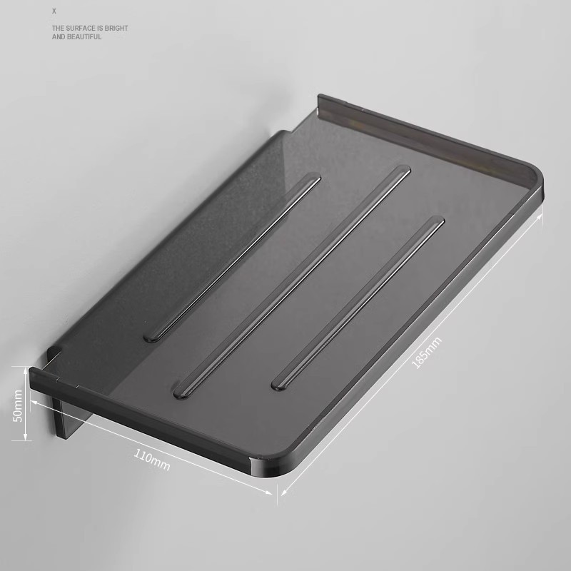 Caja de pañuelos para sala de estar y baño con tapa, soporte de papel higiénico de plástico para montar en la pared, sin necesidad de taladrar.