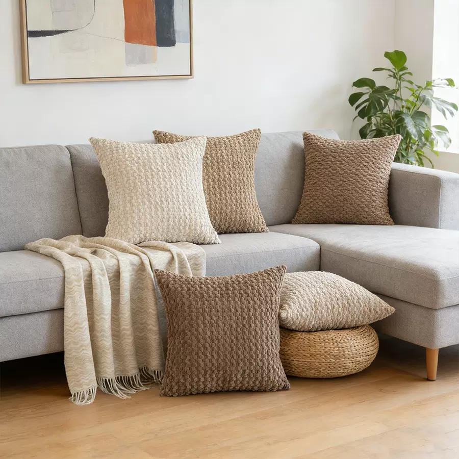 TK跨境亚马逊新款灯芯绒抱枕套纯色家用靠垫居家沙发装饰靠枕套