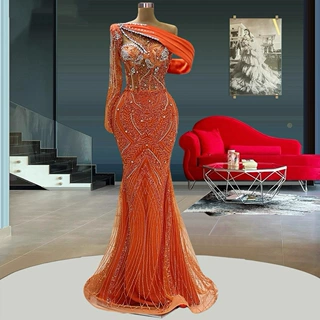 新款晚礼服重工蕾丝修身显瘦鱼尾宴会派对晚礼服Evening dress