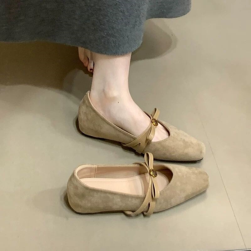Hidden Heel 2026 Bowknot Square Toe Camellia Mary Jane Women's Shoes French Retro New Style for Petite Women Hidden Heel 2026 Bowknot Square Toe Camellia Mary Jane Women's Shoes French Retro New Style for Petite Women