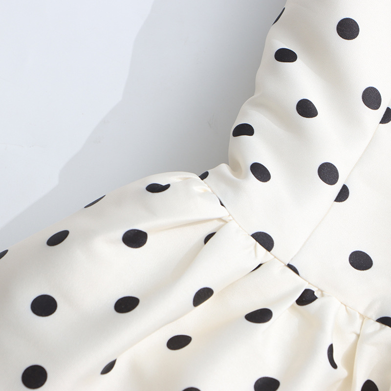 Women's Clothing Women's Hepburn Style Retro Polka Dot Print Slip Dress Waist Cinching Resort Dress Spring For Formal & Casual For Women_ecoleips.com