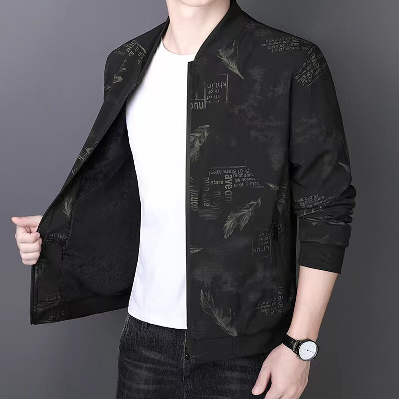 Men's New Stand Collar Jacket Spring and Autumn Thin Outdoor Coat Casual Loose Plus Size Versatile Sports Top Trendy Men's New Stand Collar Jacket Spring and Autumn Thin Outdoor Coat Casual Loose Plus Size Versatile Sports Top Trendy