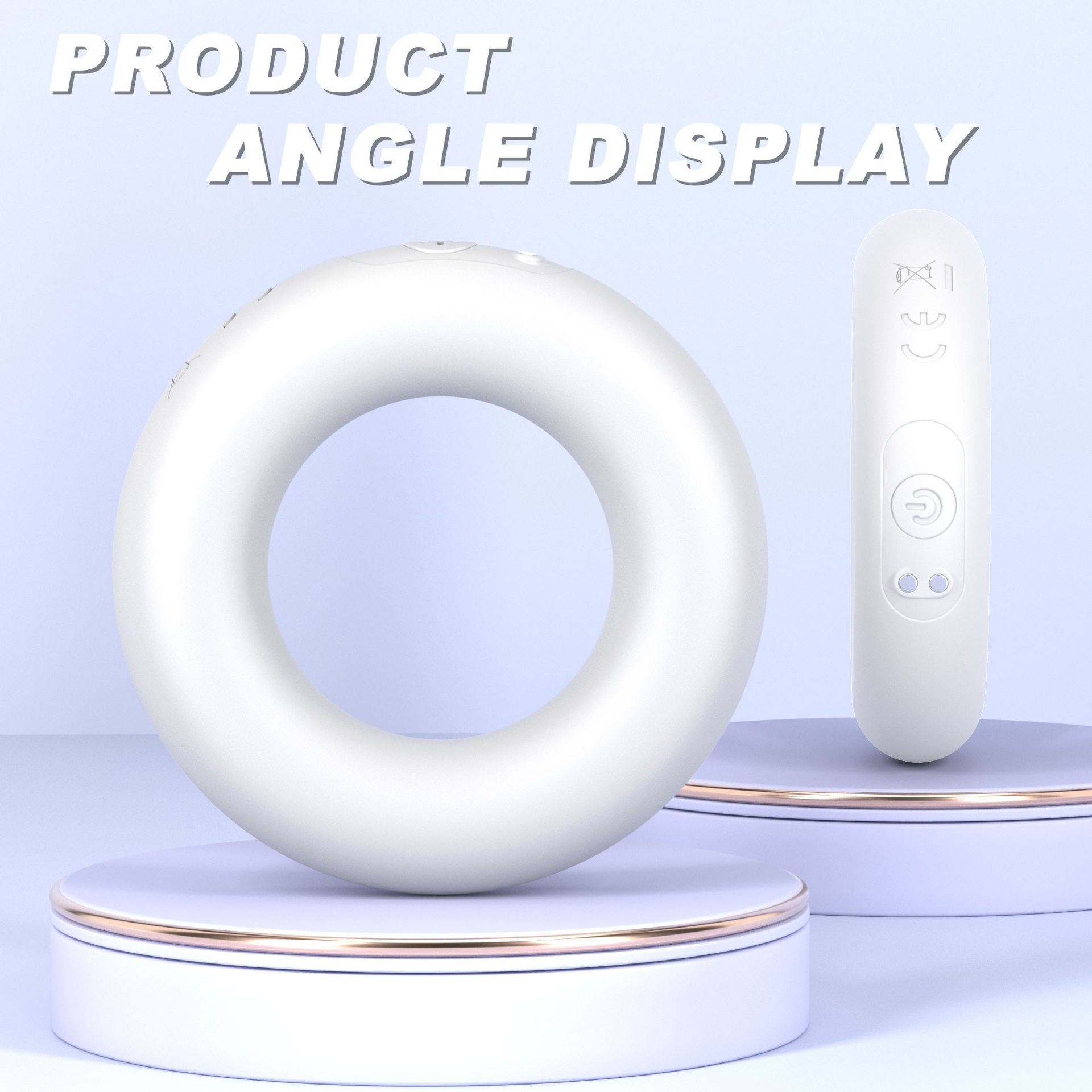 JK012 Vibrating Cock Ring, Remote-Control Silicone Couples Vibrator, White — detail image 15