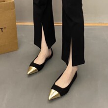 优雅温柔风平底仙女鞋2024夏季新款配裙单鞋法式小香风气质尖头鞋