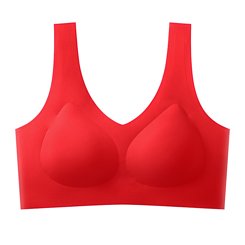3XL固定カップ無痕大サイズブラジャー下着無鋼輪女性大胸顕小胸無痕一体カップベスト女性|undefined