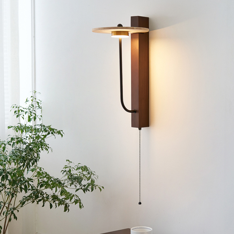 Habitación retro lámpara de pared pasillo lámpara de pared de piedra nórdica dormitorio viento amarillo pasillo medieval de la cabecera de la cama de la cueva japonesa