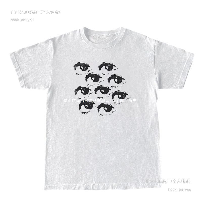 Eyes Printed Female Y2K t Shirt Egirl Grunge Aesthetic Graphic