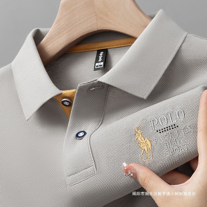 Manufacturer Wholesale Summer Men's Short-Sleeve Turn-Down Collar Loose Embroidered Polo Shirt Business Casual New Style Polo Shirt