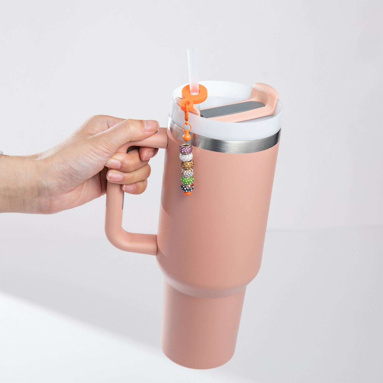 DIY cuentas de paja de silicona colgante para 8mm - 10mm taza de agua paja de silicona decoración fábrica al por mayor