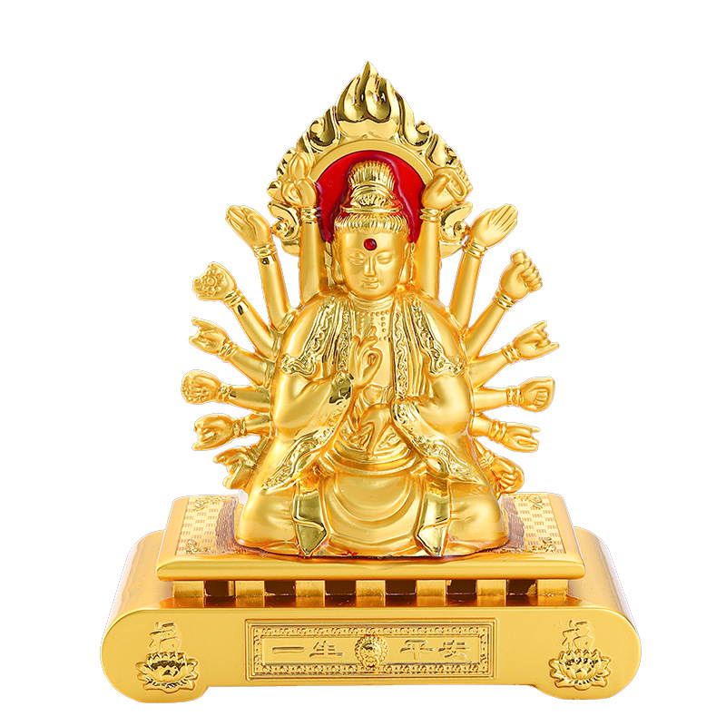 Car ornaments thousand hands Guanyin car interior accessories center console Buddha statue men's car car accessories alloy ornaments