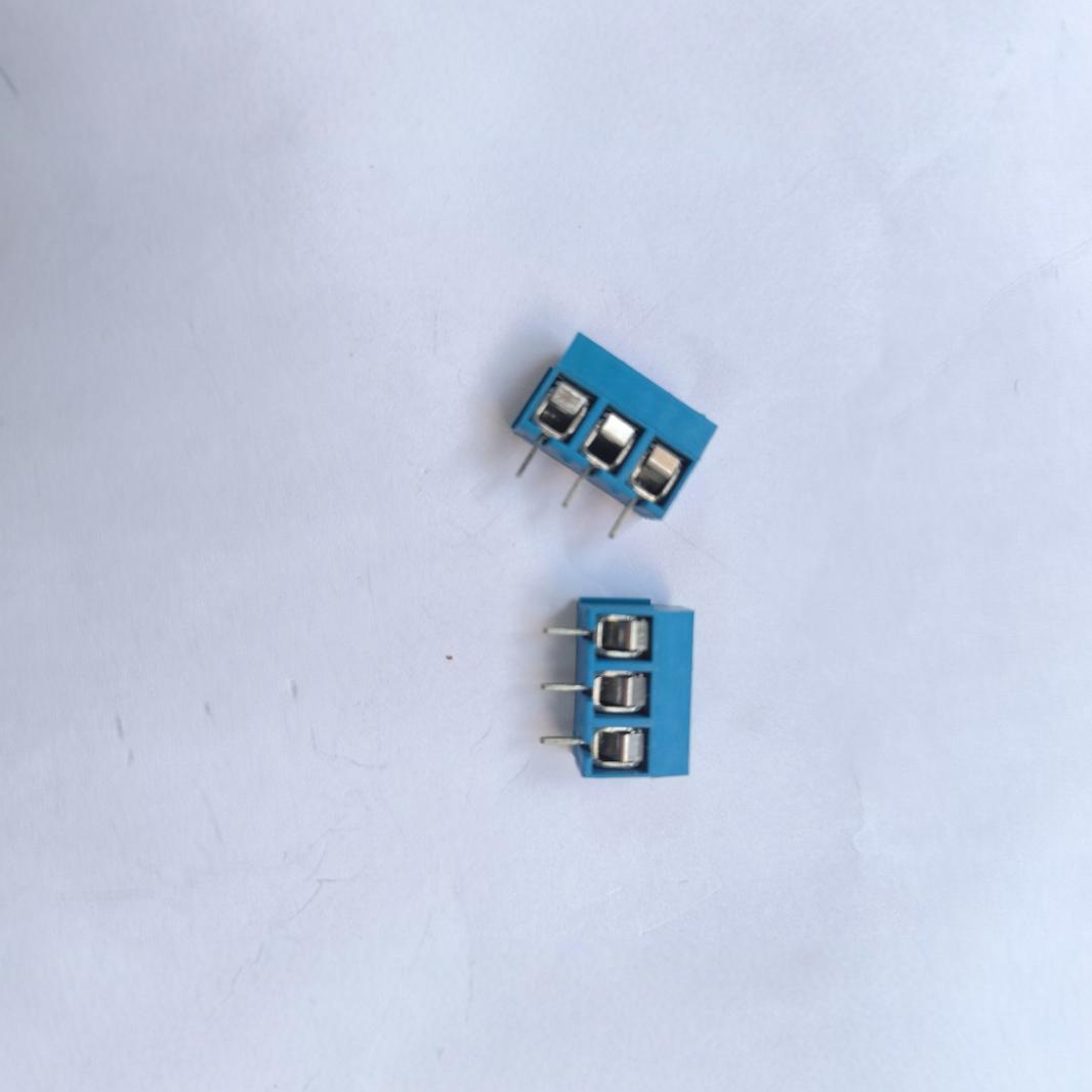 弹片式接线端子 306端子台 间距5.00 2P 3P 蓝色接线端子铁脚子