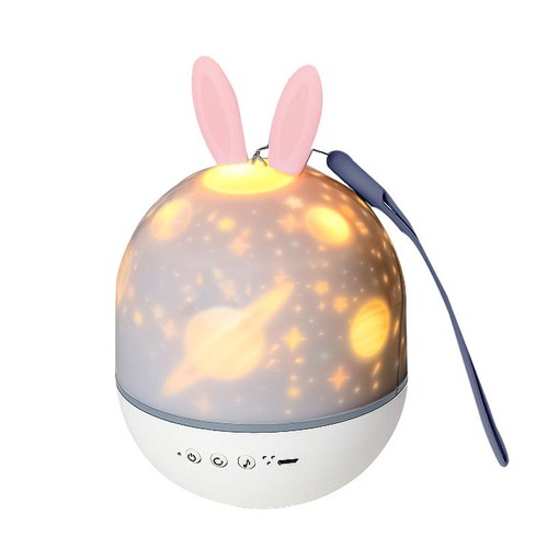 Cute Rabbit Starry Sky Projector Lamp USB Charging Remote Control Music Box Night Light Gift Cute Deer Bluetooth Speaker Timing Light