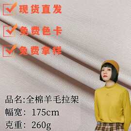 1*1高弹全棉羊毛绒拉架 260g秋冬弹力保暖打底衫双面针织布料