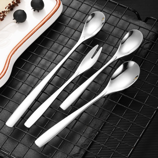 3cm thick stainless steel rectangular handle stirring spoon small spoon seasoning coffee spoon creative ice dessert spoon stirring