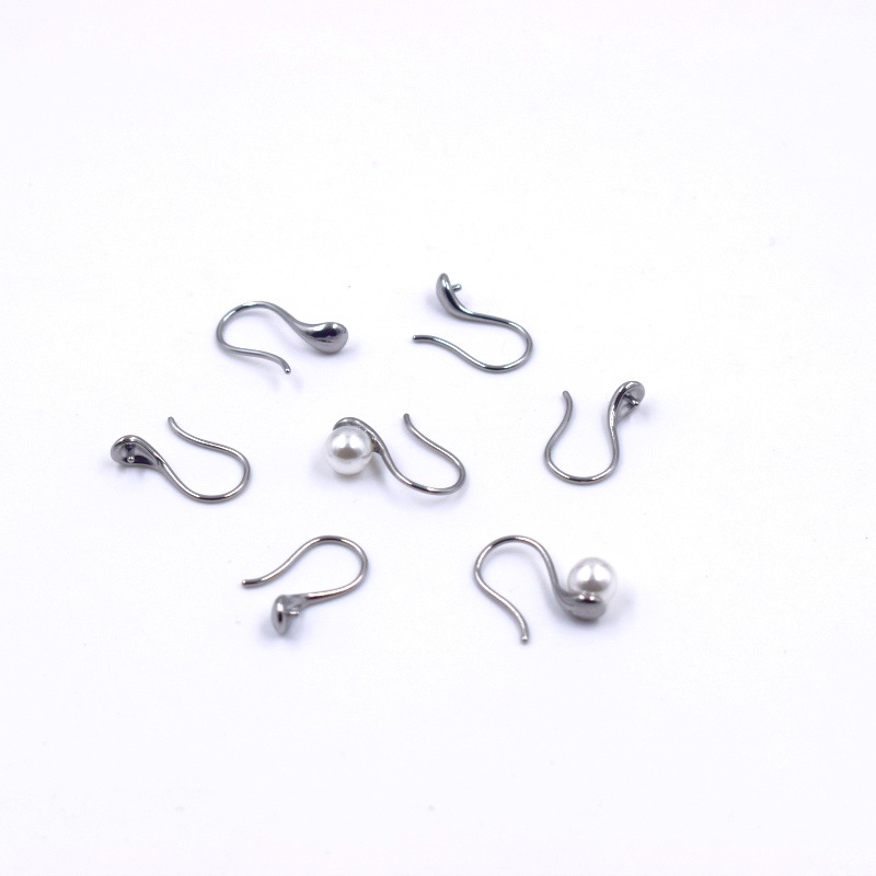 DIY pendientes material de acero inoxidable tacones altos perla oreja gancho titular accesorios cuchara perla pendientes titular para las mujeres