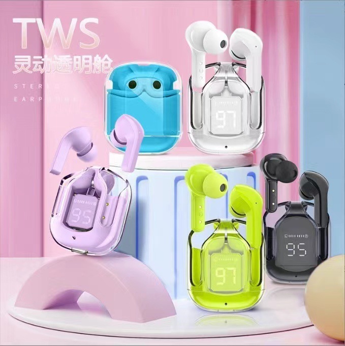 クリスタルイヤホンAir39Air31透明イヤホンTWSワイヤレスbluetoothイヤホンクロスボーダー制品マカロン多色|undefined