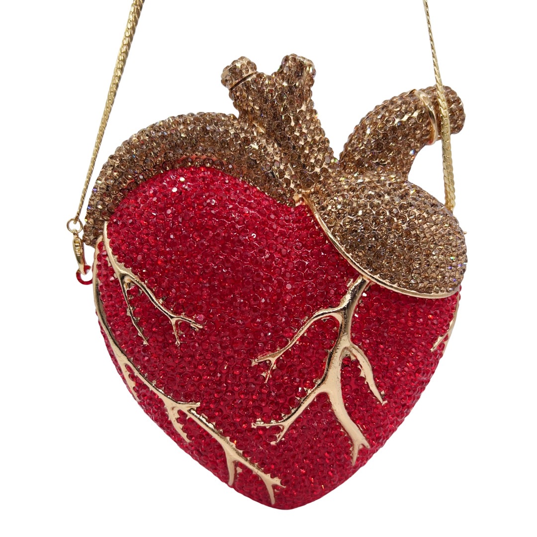 Rhinestone Clutch Bag nuevo corazón transfronterizo bolso de fiesta de diamantes bolso de mano mujer