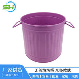 亚马逊无盖厨余桶家用堆肥桶客厅厨房厕所卧室定制铁质垃圾桶批发