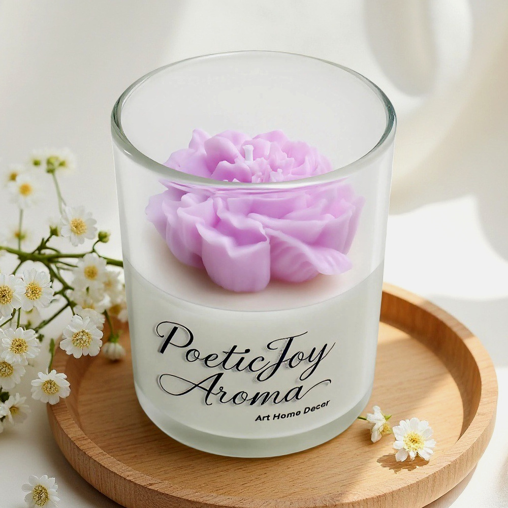 Taza de velas de aromaterapia floral de modelado a mano Vela de fragancia cálida y de alta gama Regalos de cumpleaños Entusista de cera de soja