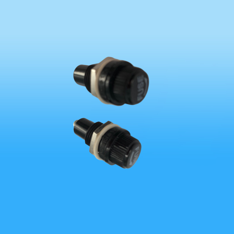 供应H3-11黑色一字保险丝座 10A250V5*20面板安装保险座 保险管座