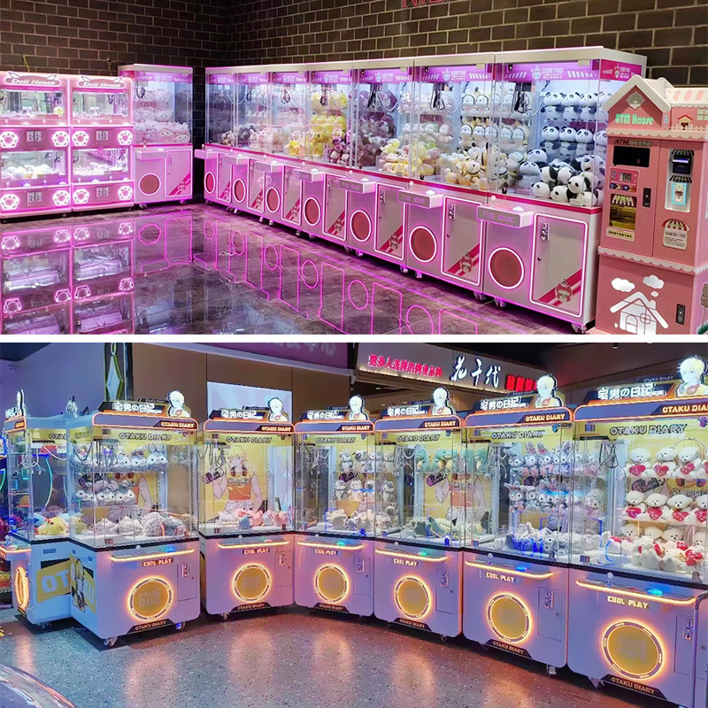 Red de Internet Escanee el código en interiores, máquina de garras que se toma con monedas, ciudad de videojuegos comerciales, clip grande, clip de muñeca, máquina de bocadillos