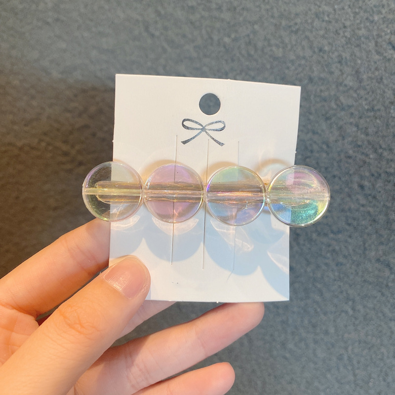 12g Weight Headwear Classification Festival Occasion Heart Pattern Women'S Gender Korean Laser Transparent Ice Cube Hairpin 13