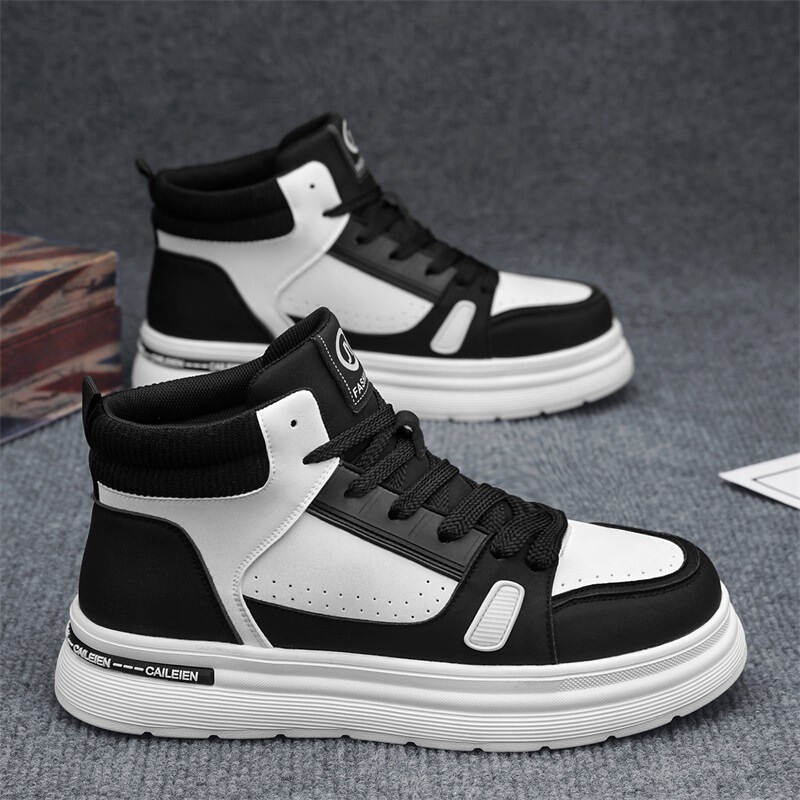 Spring New Men's Shoes, Breathable High-Top White Shoes, Men's Trendy Versatile Lightweight Wear-Resistant Sports Shoes, Casual Sneakers Spring New Men's Shoes, Breathable High-Top White Shoes, Men's Trendy Versatile Lightweight Wear-Resistant Sports Shoes, Casual Sneakers