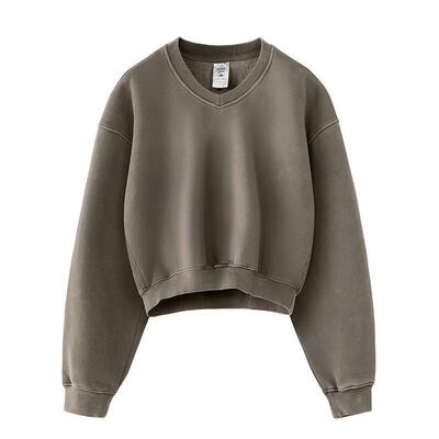 I 30216 Loose drop shoulder crew neck hoodie 宽松落肩卫衣