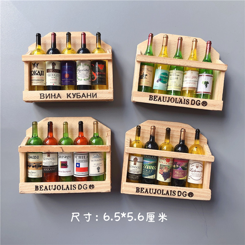 Mini comida y juego decoración refrigerador pegatinas accesorios para el hogar botella de vino gabinete de madera cesta de dibujos animados fruta pegatinas magnéticas nota Mensaje de papel