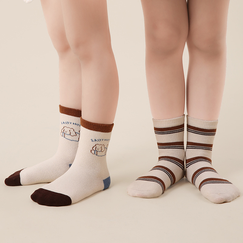 5 pares-calcetines para niños al por mayor 2023 otoño delgada línea M letra bebé calcetines algodón deshuesado calcetines para niños