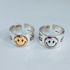 Fashionable retro golden one size brand ring, wholesale