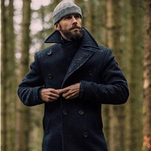 Q 34610 Men's Long Sleeve Overcoat Ӣ���ش��� ŷ���羳