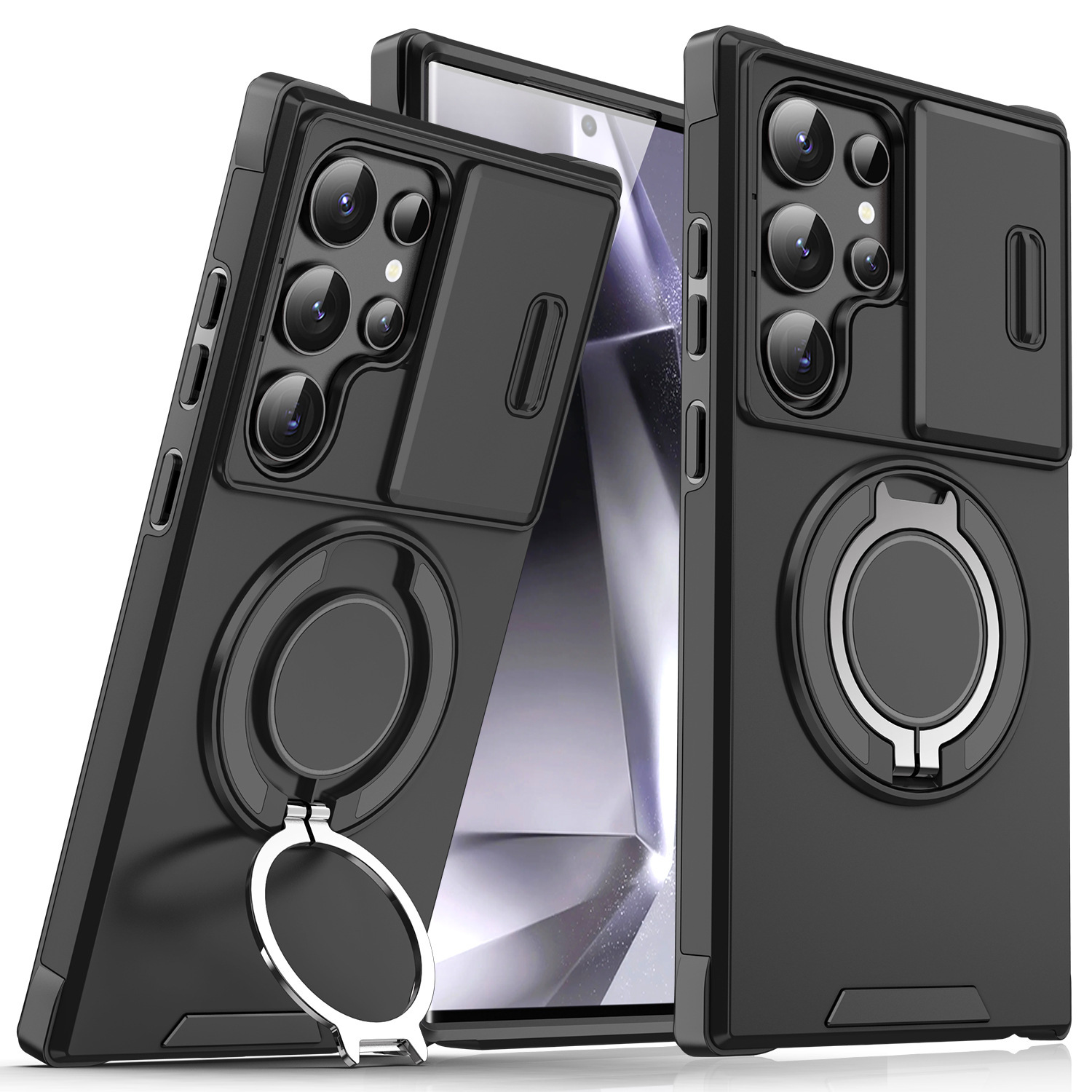 Samsung S25 S24 Ultra A55 A15 Protective Phone Case With Stand_voghion.com
