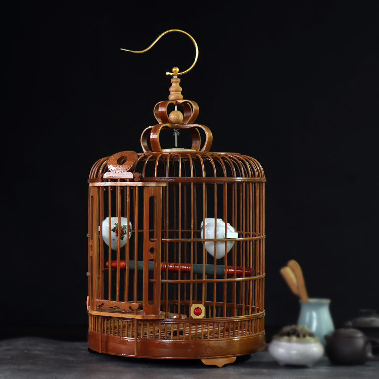 贵州凯里画眉笼画眉鸟生头专用笼竹制手工大号八哥鹩哥画眉鸟笼子|undefined