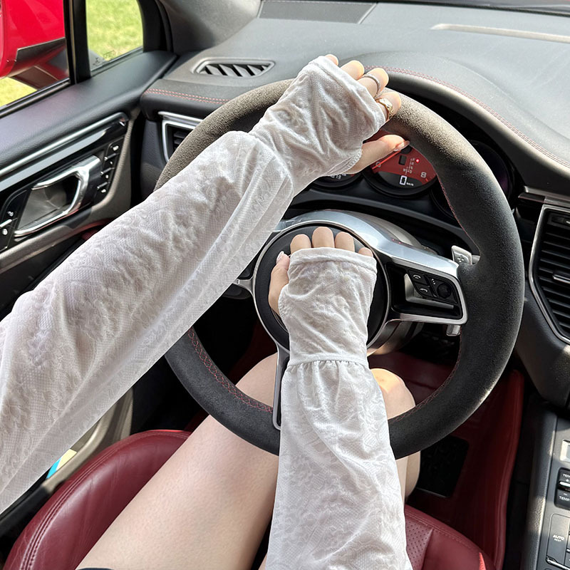 Protector solar mangas de hielo holgadas, transpirables, suaves, estilo hada, estilo fino, conducción, mangas de verano con guantes, mangas de mujer al por mayor
