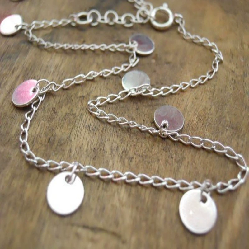 Металлический anklet браслет, летний универсальный пляжный ноготь с sequins, европейский стиль, оптом