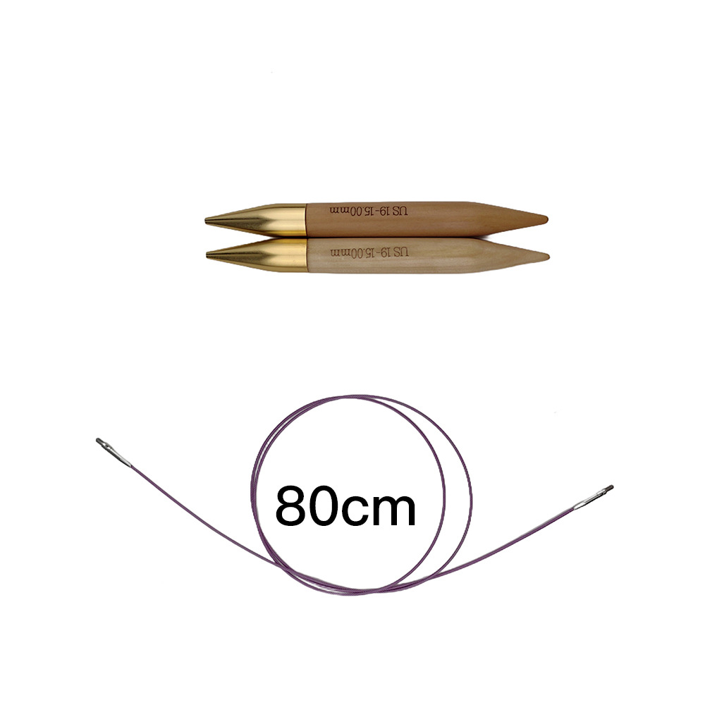 Herramientas de crochet transfronterizas aguja de madera gruesa aguja de suéter gruesa 15mm18mm20mm25mm selección de radio