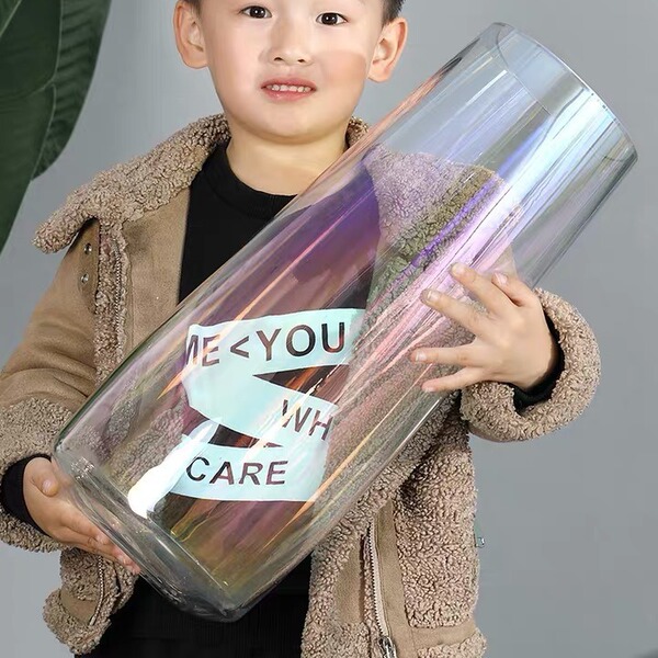 Glass transparent big flowerpot for living room