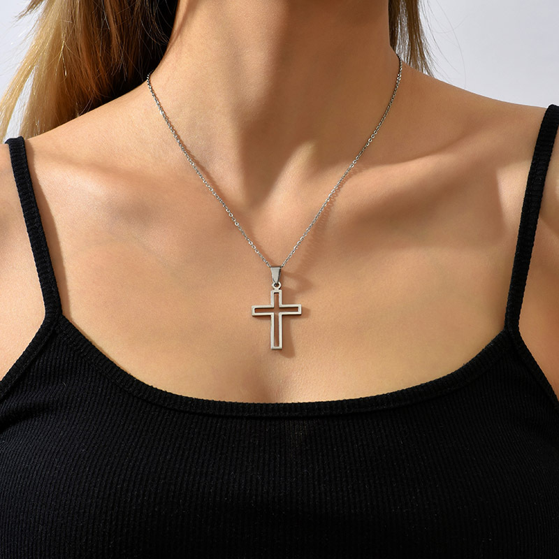 Original Design Cross Stainless Steel Plating Pendant Necklace 1 Piece display picture 1