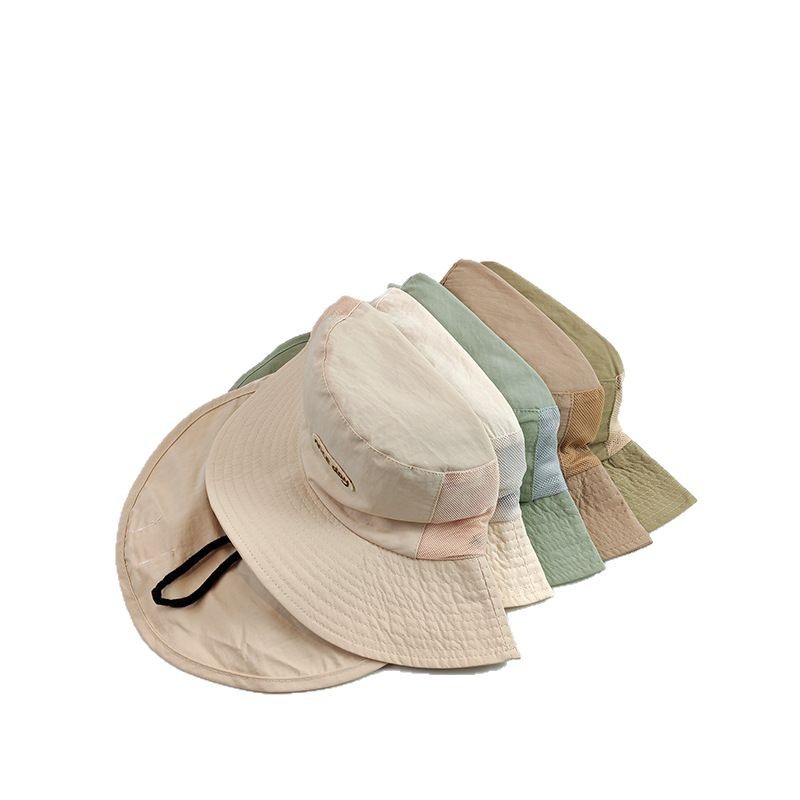Sombrero de pescador para niños coreanos primavera y verano delgado gorra de cuello de secado rápido gorra de escalera para niños y niñas sombreros de escalera para proteger el sol