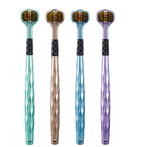 Three-Sided Toothbrush Adult Fine Soft Bristles U-Shaped Brush Head Toothbrush Household Combination Three-Head Toothbrush Tooth Guard Factory Wholesale