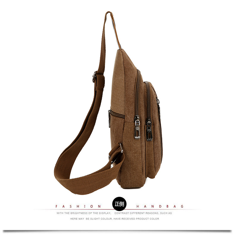 New men's chest bag, casual sports single-shoulder canvas bag, construction site work wear-resistant crossbody bag, cross-border wholesale bag undefined