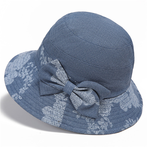 Sun Protection Hat for Middle-Aged and Elderly Women, Spring and Summer Mother's Hat, Elderly Lady's Bucket Hat, Grandmother's Fabric Hat, Summer Breathable Fisherman Hat